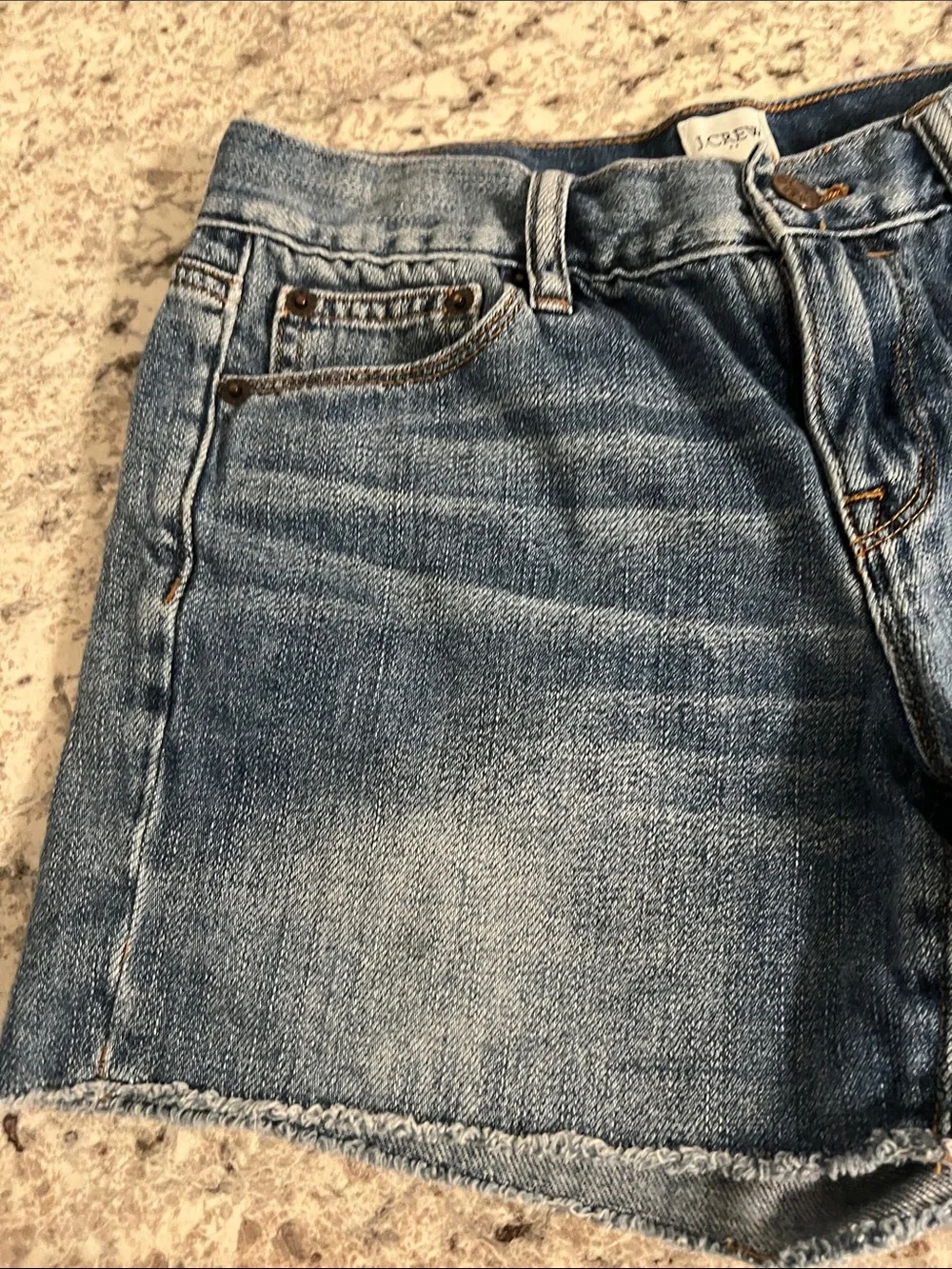 J. Crew Mid-Blue Denim Cutoff Shorts